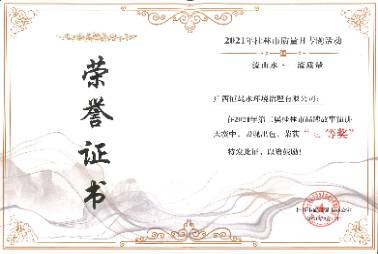 2021年第二届桂林市品牌故事演讲荣誉证书